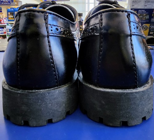 Nevermind 4 Hole Mens Wingtip Steel Toe Work Boot Shoe EU 42 US 8.5 BL/WT - Picture 8 of 13