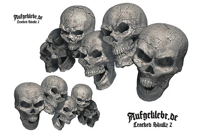 Skull Totenkopf Aufkleber Skull Autoaufkleber - Cracked Skullz 02 - Bild 1 von 4