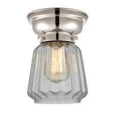 Innovations 142-LED Chatham 1-Lt Flush Mount, P NKL/CLR - 623-1F-PN-G142-LED