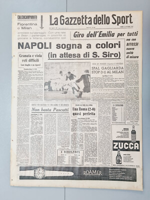 GAZZETTA DELLO SPORT 4 OTTOBRE 1965 NAPOLI-FIORENTINA-MILAN-ROMA-LAZIO-BOLOGNA
