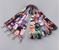 new 10pcs cartoon Anime Lanyard Mobile Phone ID Card KeyChain Holder