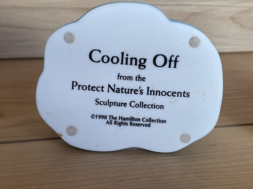 VTG Hamilton Collection Cooling Off Sculpture Figurine 1998 Protect Nature - Picture 7 of 7