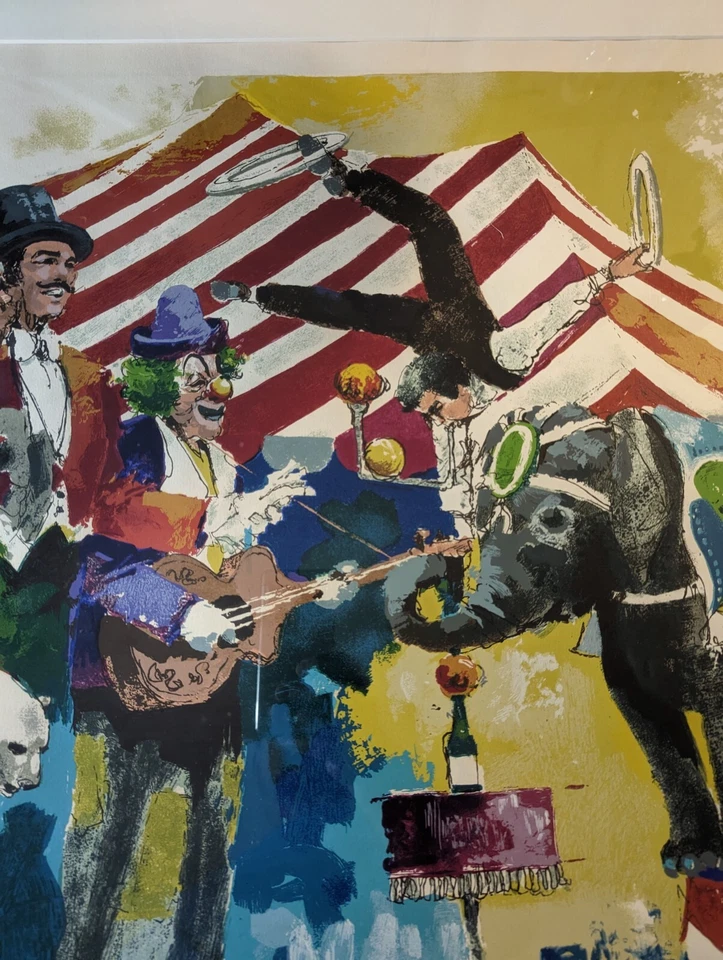 Wayland Moore Art Circus Big TOP 74/300 限量版 Serigraph 签名编号 — 第 3/4 张图片