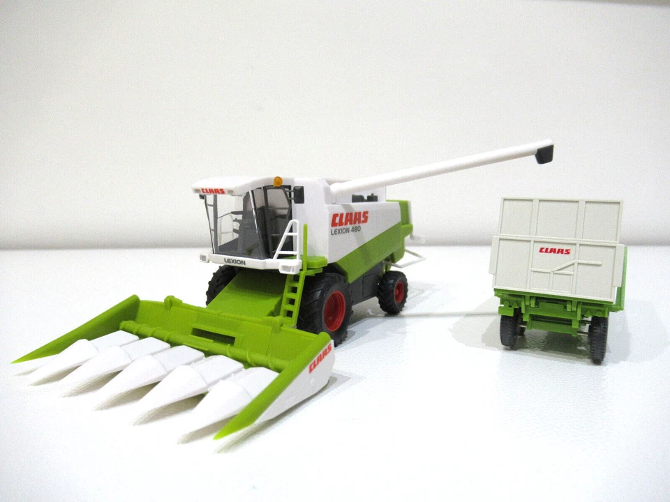 WIKING mietitrebbia CLAAS 480 + carro raccolta mais, 1:87, confez. originali - Immagine 2 di 4
