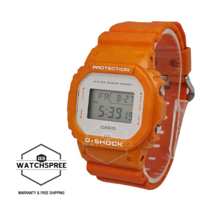 Casio G-Shock Summer Sea Motif Orange Resin Band Watch DW5600WS-4D