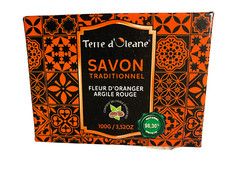 SAVON TERRE D OLEANE NATUREL FLEUR D ORANGER ARGILE ROUGE HUILE D ARGAN BIO