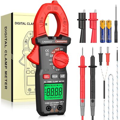 Digitales Strommessgerät 600A  Auto-Range TRMS AC/DC 4000 Counts Strommesszange