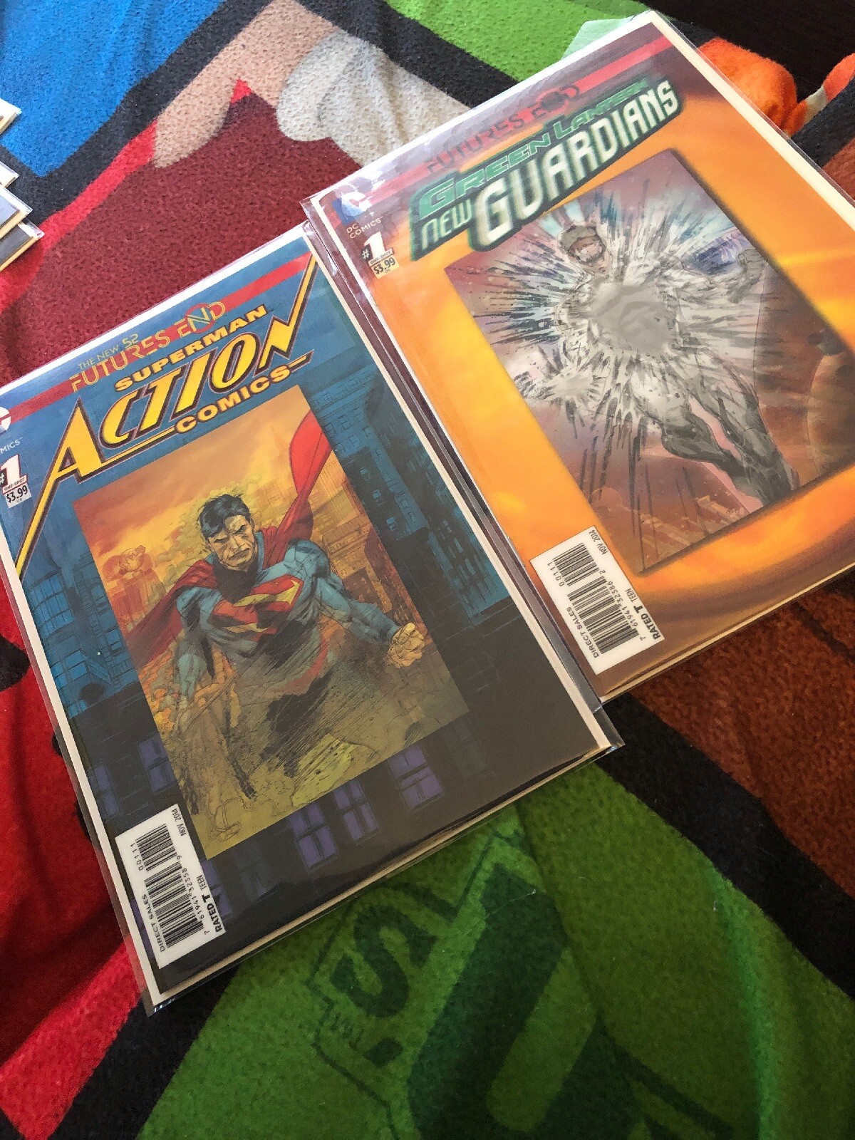 Superman Action Comics #1 Futures End & Green Lantern #1 new guardians 3D DC