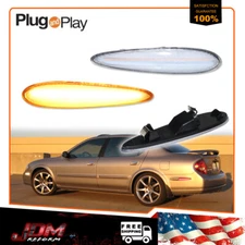 For 2000-2003 Nissan Maxima Clear Amber LED Front Bumper Side Marker Lights 2PCS