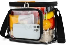 Clear Lunch Bag Stadium Approved Lunch Box with Adjustable Strap for Work Travel