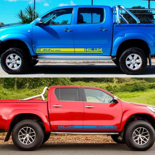 2pcs Racing 4x4 Off Road Decal Car Door Side Stripes Stickers For Toyota Hilux - Picture 4 of 25