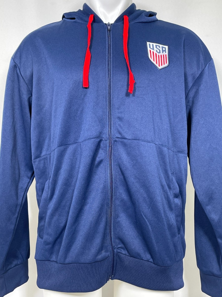 USMNT United States Soccer Team USA Blue Full Zip Hoodie Men's XL