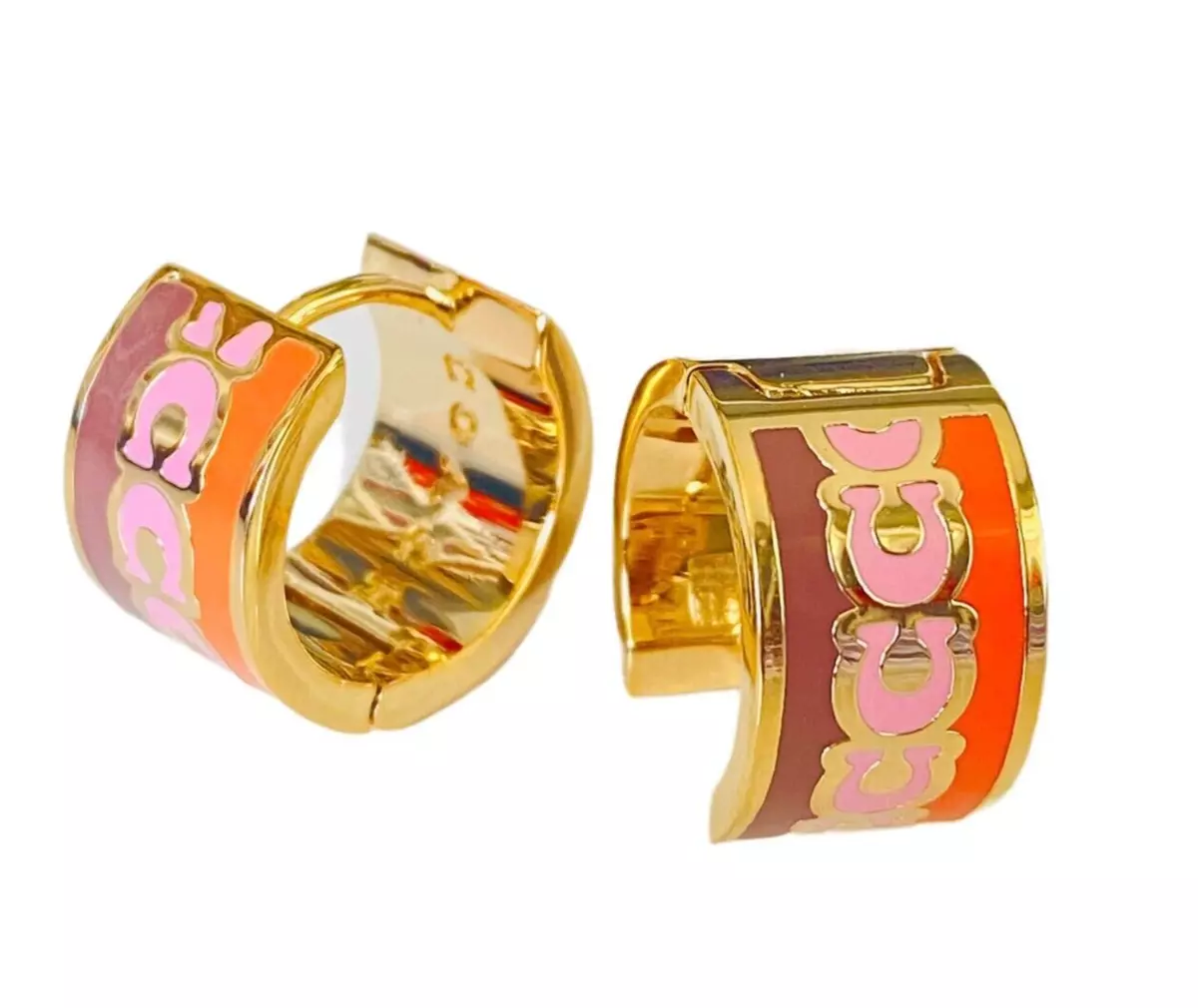 Coach Outlet Signature Enamel Huggie Earrings