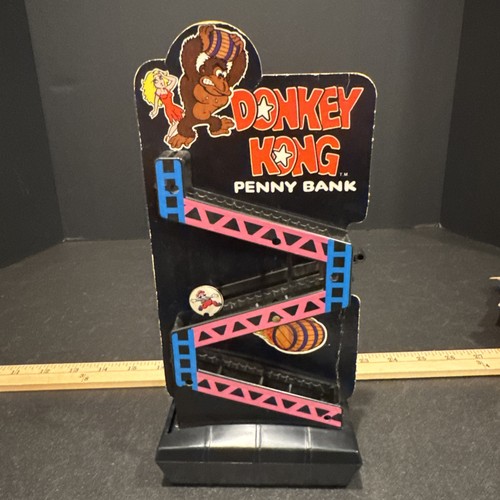1982 Donkey Kong Penny Bank Factory Superior Toy Mario Vintage Jumping Coins