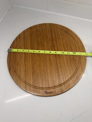 NuWave Bamboo Round Cutting Board 14  Diameter Drip Groove Kitchen Prep Tray
