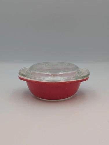 Vintage PYREX Flamingo Pink 8 oz Mini Round Casserole 080 with Glass Lid 980-C