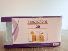 20 Premium Stemless Plastic Flutes 9.5oz Each Crack Resistant Plastic Brand New