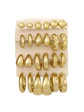 12 Pairs Chunky Gold Hoop Earrings for Women Trendy, Gold Plated Lightweight ...