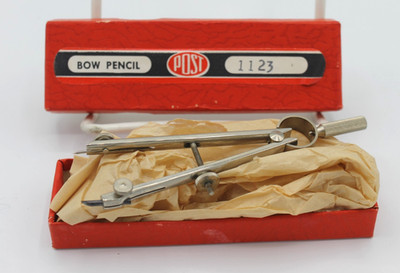 Vintage Frederick POST 2-1/2'' Bow Pencil Compass 1123 - Original Box - Germany
