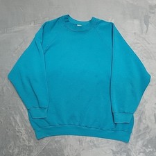 VTG Fruit Of The Loom Sweatshirt Womens XXL Teal Pullover Crewneck Made In USA