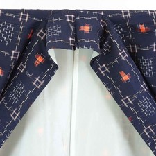 Recycled Silk Tsumugi Kimono Navy Lined Women's M A Rank 