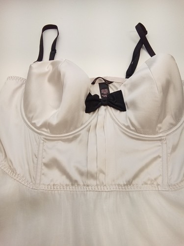 Victoria’s Secret weißes Bustier Korsett Schleife Smoking Minikleid Dessous Übergröße 2XL - Bild 3 von 8
