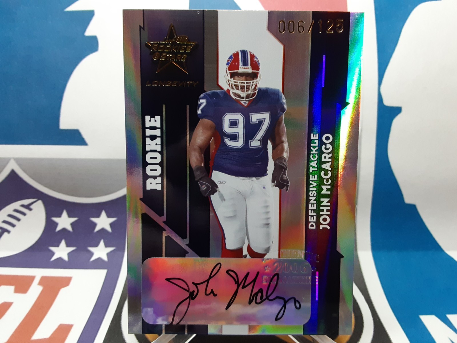 🏈2006 Leaf Rookies & Stars Longevity Auto 006/125 John McCargo RC #242