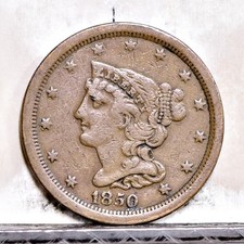 1850 Half Cent - Ch VF Details, Cleaned (#60293-L)