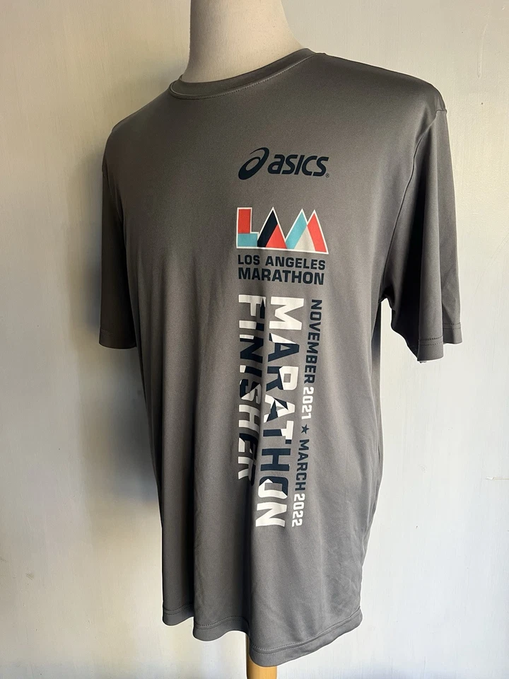 LOS ANGELES MARATHON (2021) Official Unisex FINISHER ASICS T-Shirt Size Large - Image 4 of 4