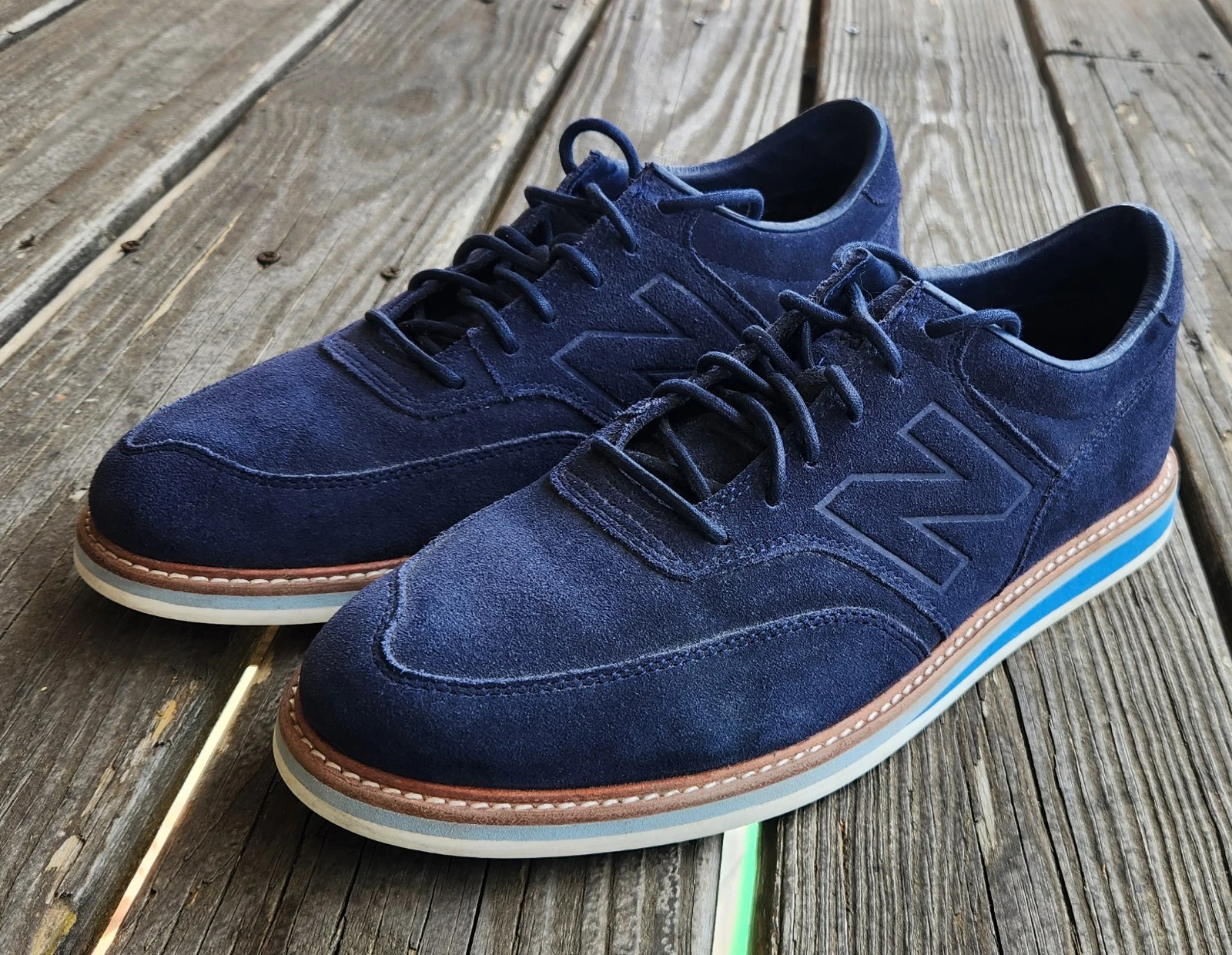 NIKE Scarpe NEW BALANCE in pelle scamosciata blu uomo 8 5 Oxford casual dress MD1100NV NB