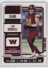 2023 Panini Contenders Red Game Ticket Sam Howell #100 19v9