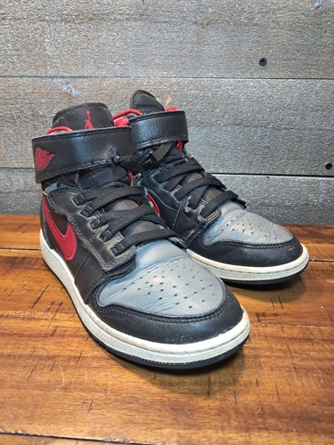 Nike Air Jordan 1 High FlyEase Black Smoke Grey Gym Red DC7986-006 Sz 4.5Y / 6W - Picture 6 of 13