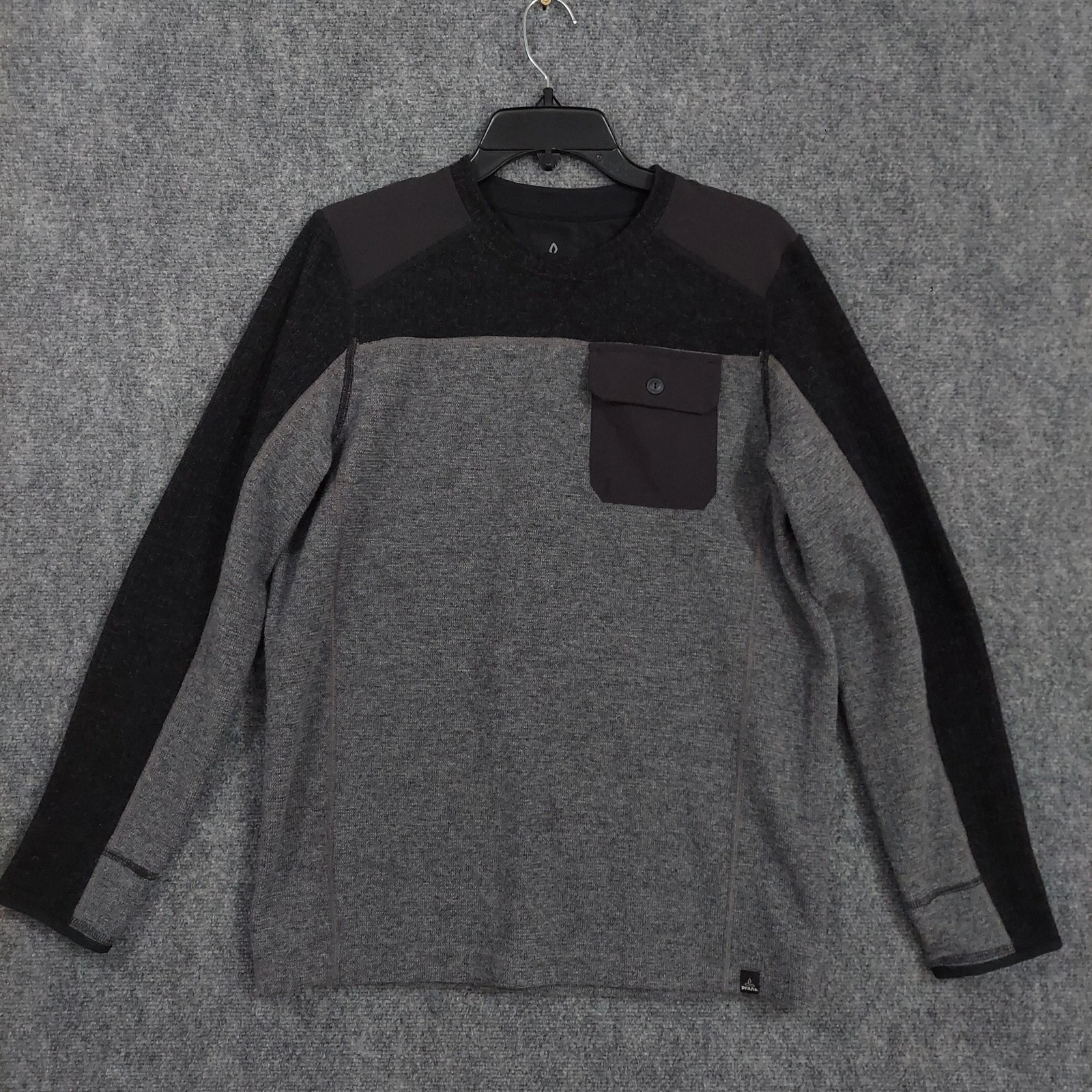PrAna Sweater Mens Medium Gray Wool Blend Crewneck Chest Pocket Knit Pullover
Opens in a new window 