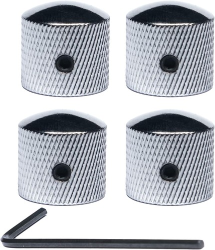 4 Stck. Metall Lautstärke Ton Kuppel Gitarre Geschwindigkeitsregler Regler mit Chrom  - Bild 1 von 5