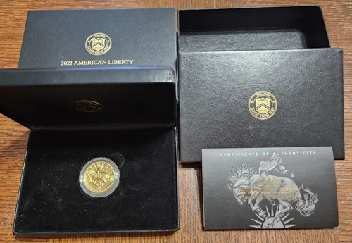 2021-W AMERICAN LIBERTY COA/OGP HIGH-RELIEF $100 GOLD PROOF C 1 OZ .9999 US MINT