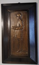 QUADRO CON FUSIONE IN BRONZO LIBERTY "RAGAZZA CON LIBRO"