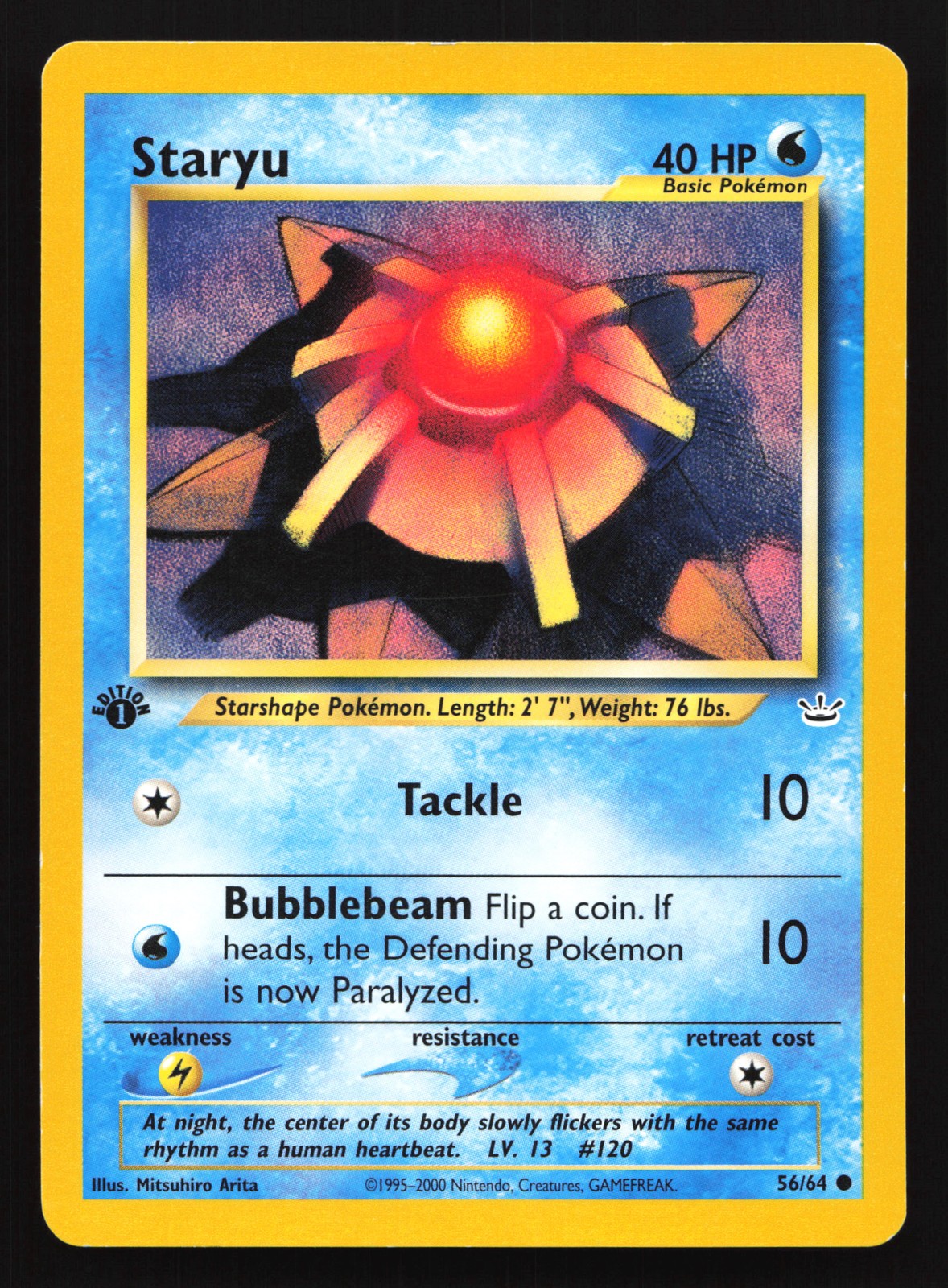 Staryu 56/64 Neo Revelation 1st Edition Common Pokemon Card