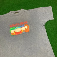 Vintage South Park Shirt Mens L Blue 2000 Cartoon Cartman Kenny Kyle Stan Y2K