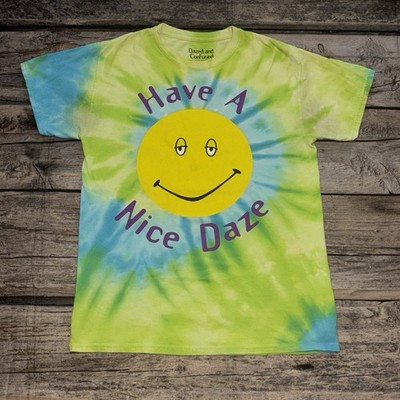 Dazed And Confused ''Have a Nice Daze'' Tie-Dye Smiley Face Graphic T-Shirt Medium