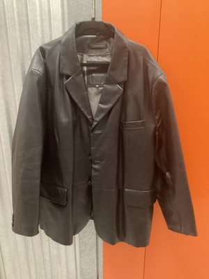 Excelled Collection Mens Leather Jacket 3XL Black See Pics Some Minor Wear