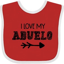 Inktastic I Love My Abuelo With Arrow Baby Bib Fathers Day Kids Grandpa Birthdau