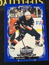 2025-26 O-Pee-Chee - 4 Nations Face-Off Jaccob Slavin #526 Blue Border