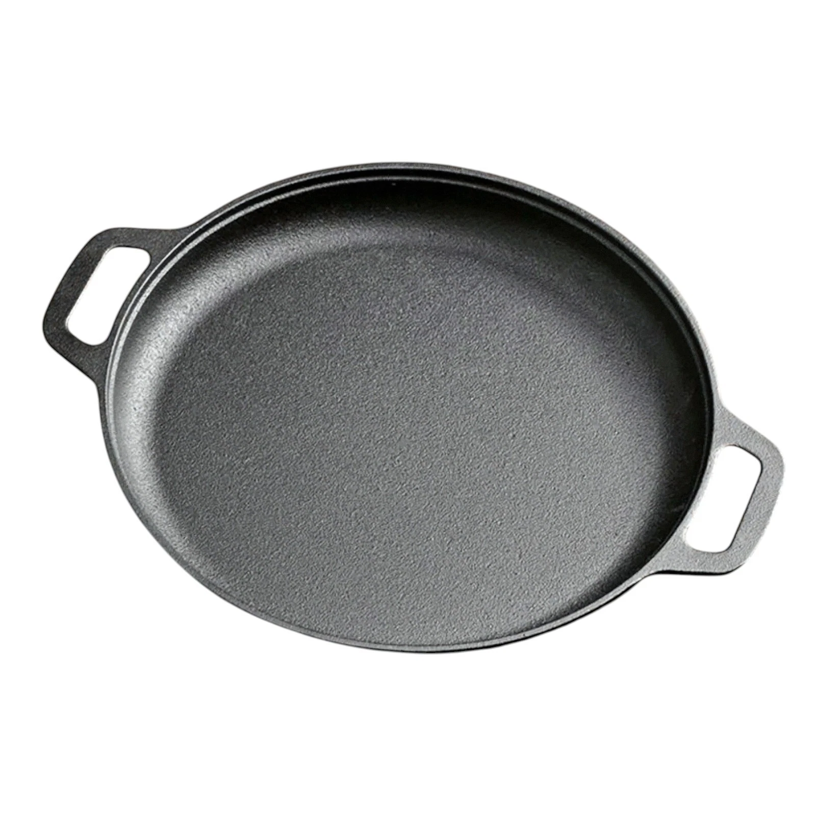 Cast Iron Flat Pan 28cm Non-Stick BBQ Skillet Pizza Steak Griddle Dual Handles