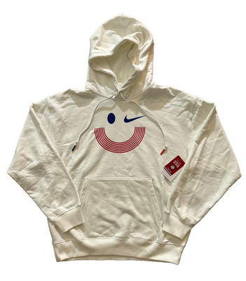 Nike Team USA Solo Swoosh White Pullover Hoodie Size Men's Medium FN4416-100