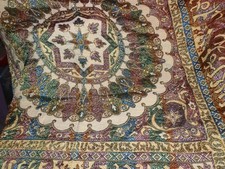 Boho Tapestry Wall Hanging Mat Decor Throw 55 x 44 in. Little Wear to Fringe