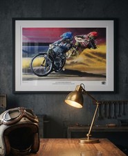 TAI WOFFINDEN SPEEDWAY A3 limited edition print signed by Greg Tillett MotoGP