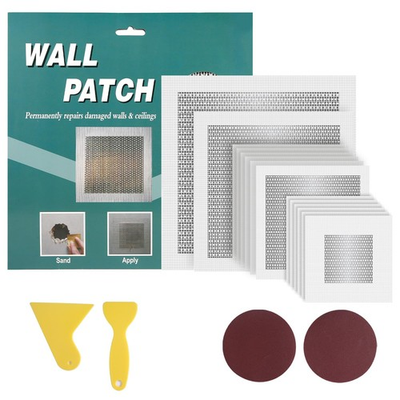 #ad #ad 18pcs Drywall Repair Patch Kit Aluminum Holes with Scrapers amp; Sandpaper $11.60