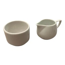 White Ceramic Creamer & Sugar Bowl Set