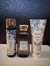 New Bath Body Works "Dressed in White" 3pc Body Care Set: Mist, Cream, Wash