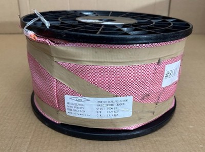 High Vis Orange Aircraft Cable 3/16? 1000' Wire Roll Vinyl Coated Steel Rigging